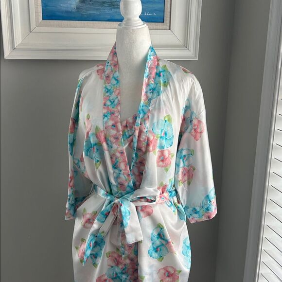 Vintage Secret Treasures Floral Sexy Slip Nightgown & Robe Set Small - Picture 3 of 15